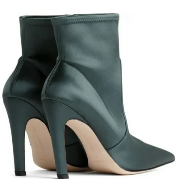 Good American The Icon Green Satin Bootie in size 8.5 - Picture 7 of 13